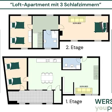 139 Qm - Exklusiv Auf 2 Etagen - Werse Loft By Youpartments מונסטר