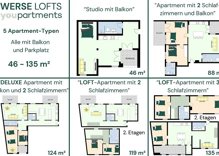 公寓 139 Qm - Exklusiv Auf 2 Etagen - Werse Loft By Youpartments *